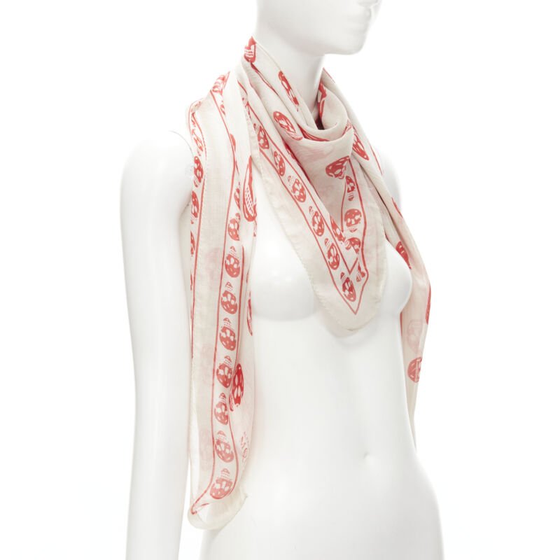 Alexander Mcqueen Skeleton Skull Scarf - Back view