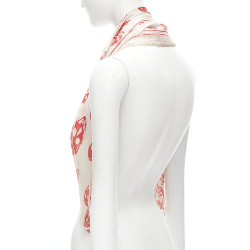 Alexander Mcqueen Skeleton Skull Scarf - Side view