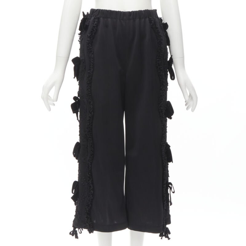 Comme Des Garcons Ruffle Velvet Pants - Back view