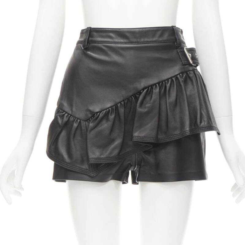 3.1 Phillip Lim Biker Leather Shorts