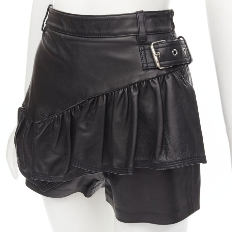3.1 Phillip Lim Biker Leather Shorts - Back view