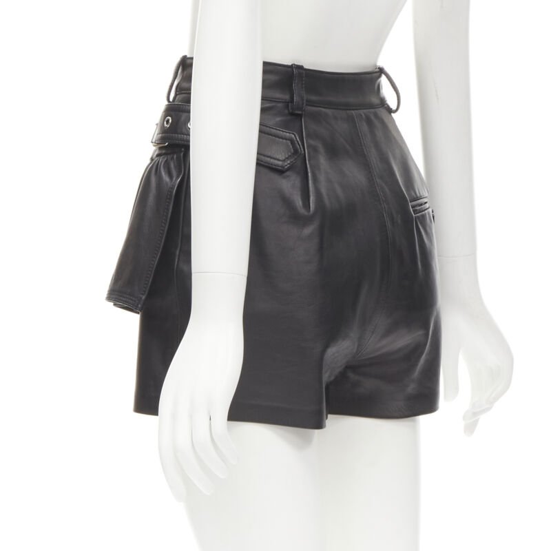 3.1 Phillip Lim Biker Leather Shorts - Detail 1