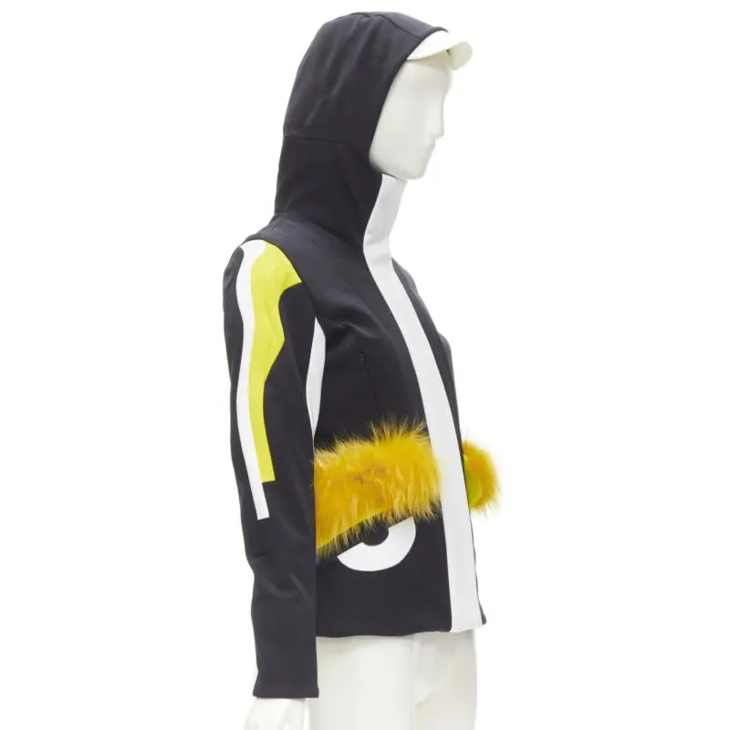 Fendi Black Yellow Ski Jacket Black Never worn, with tag - Model View