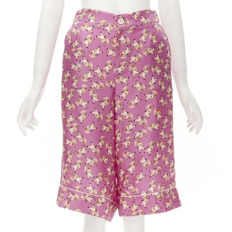 Gucci Piggy Pajama Shorts Pink Silk Never worn, with tag - Front View