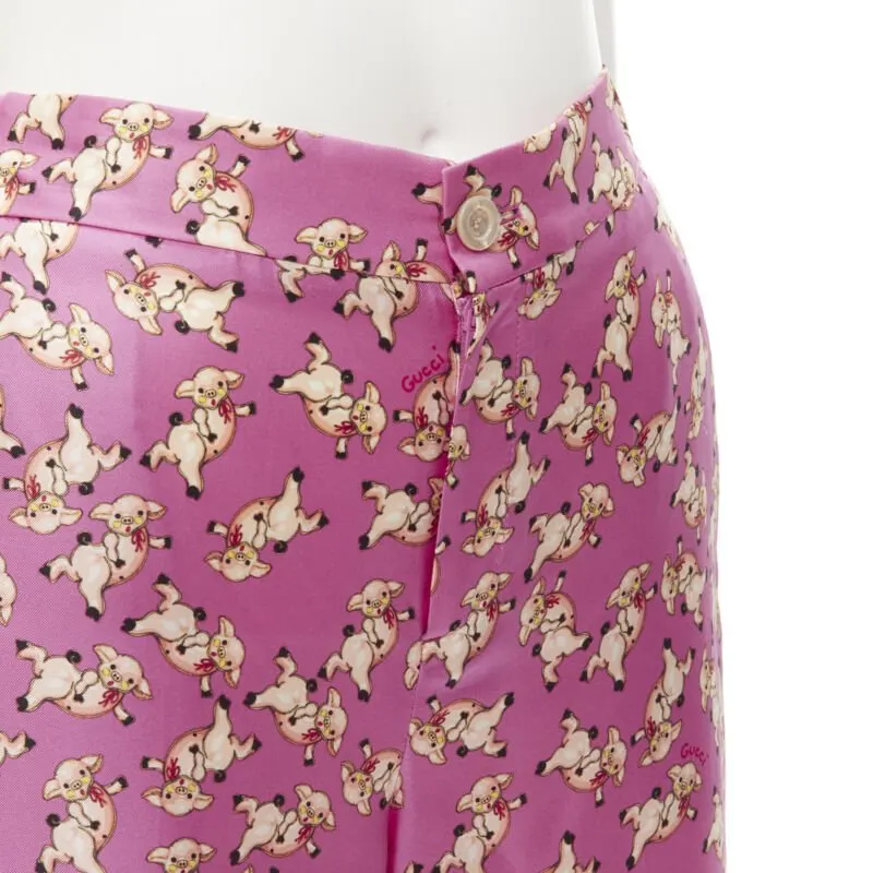 Gucci Piggy Pajama Shorts Pink Silk Never worn, with tag - Back View