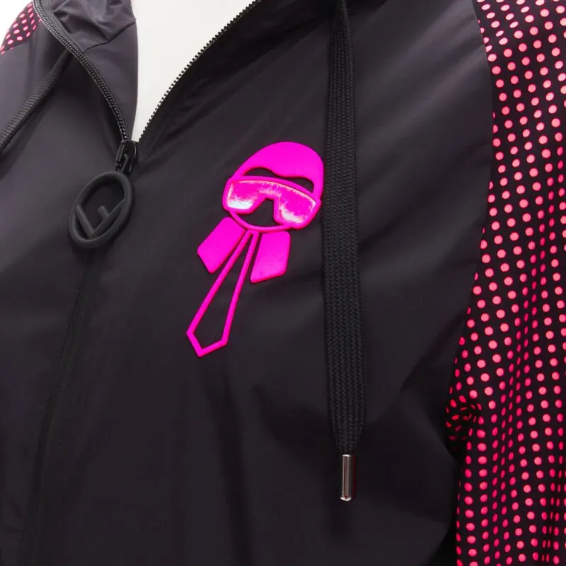 Fendi Black Pink Nylon Jacket Black Very good - Back View