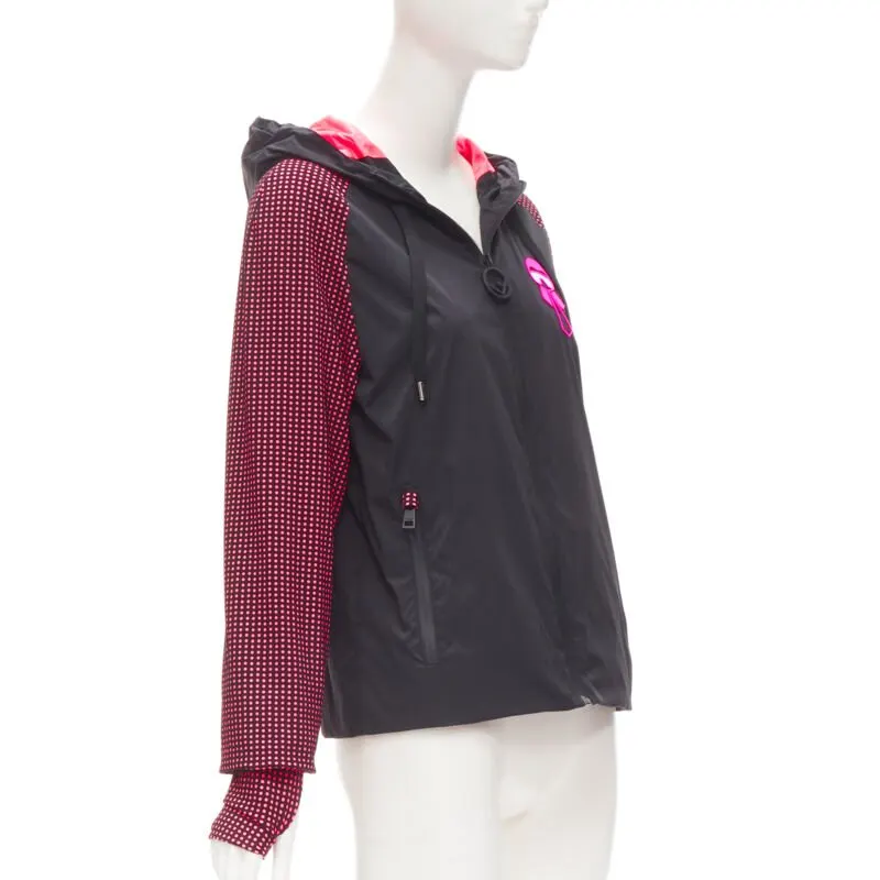 Fendi Black Pink Nylon Jacket Black Very good - Model View