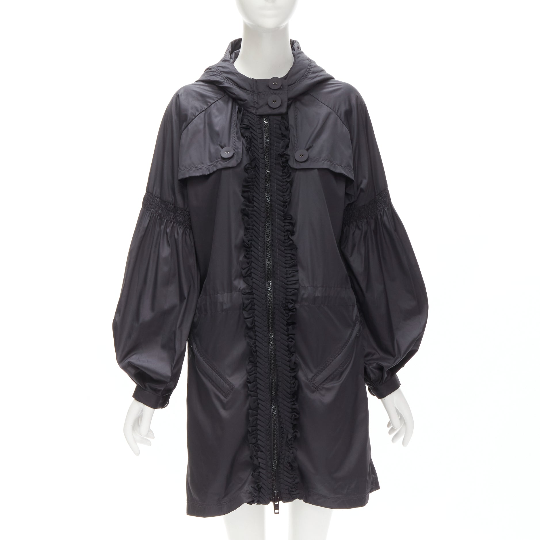 Adidas Pleated Ruffle Nylon Jacket