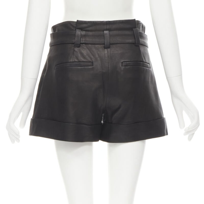 Theory Belted Leather Shorts - Side view
