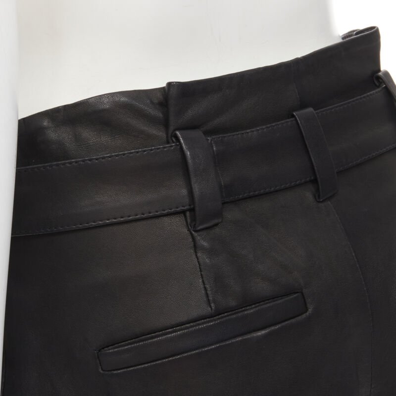 Theory Belted Leather Shorts - Detail 2