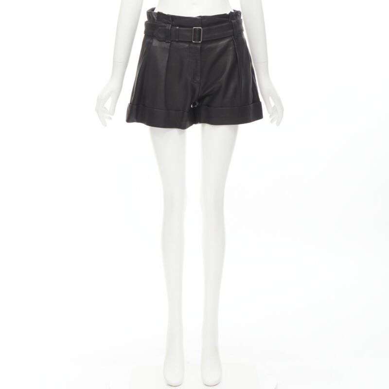 Theory Belted Leather Shorts - Image 12