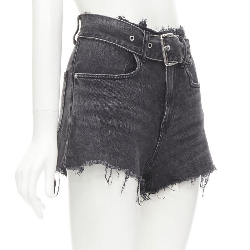 Alexander Wang Frayed Denim Shorts - Image 6