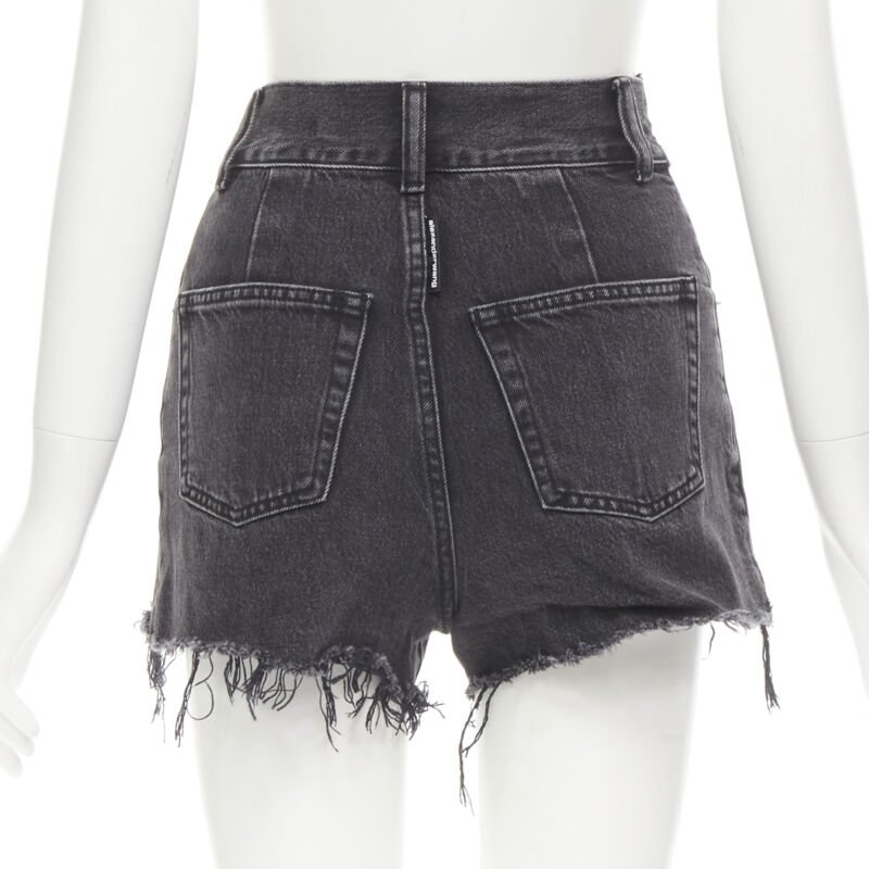 Alexander Wang Frayed Denim Shorts - Side view