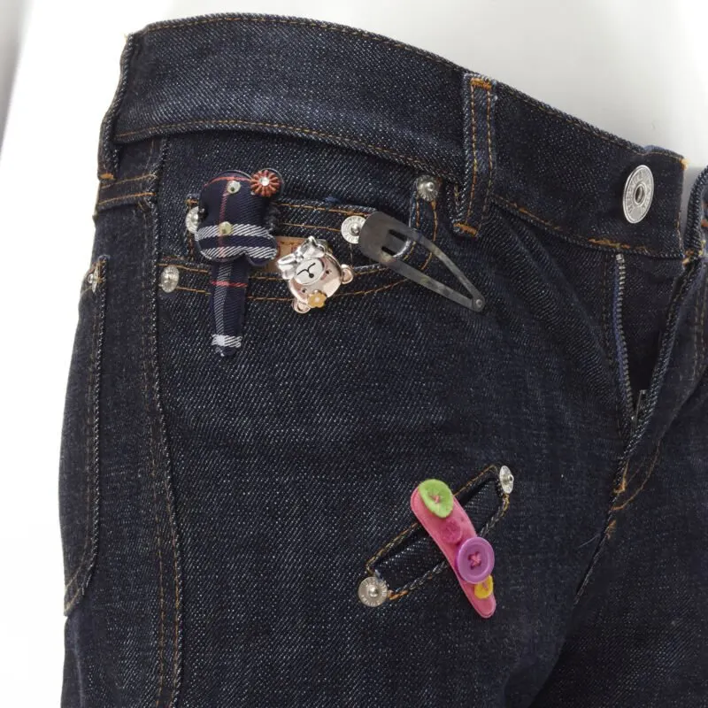 Moschino Denim Embroidered Jeans Blue Very good - Back View