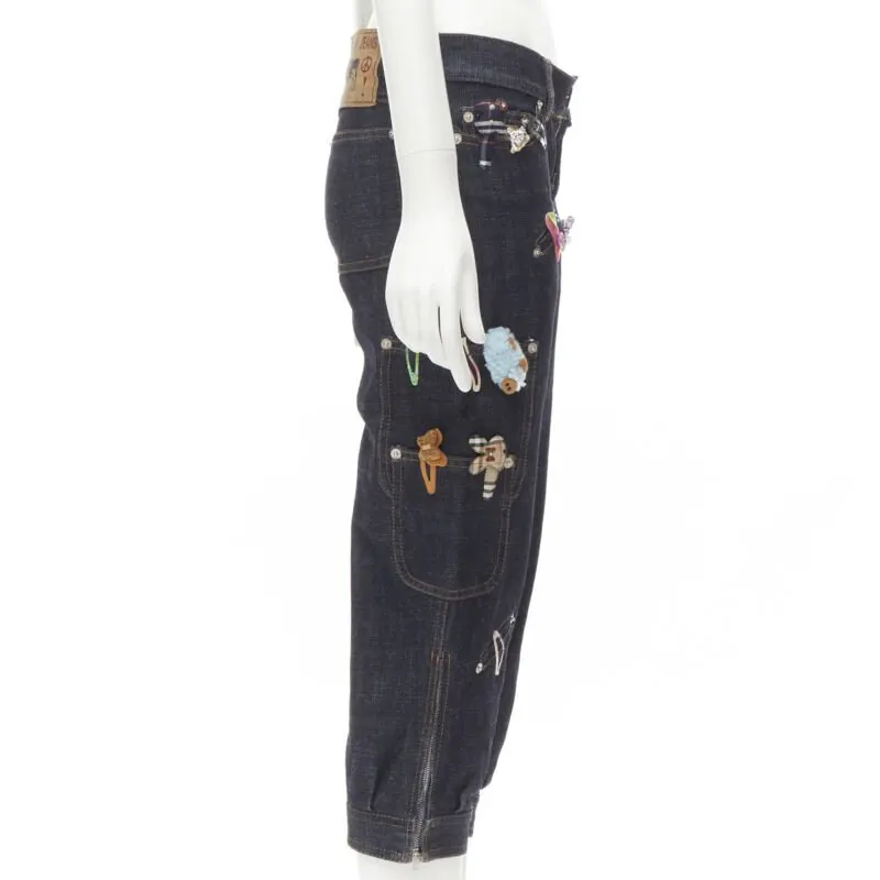 Moschino Denim Embroidered Jeans Blue Very good - Model View