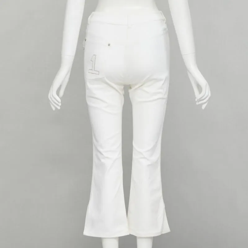 Dior Crystal Cropped Jeans White Cotton Very good - Box View