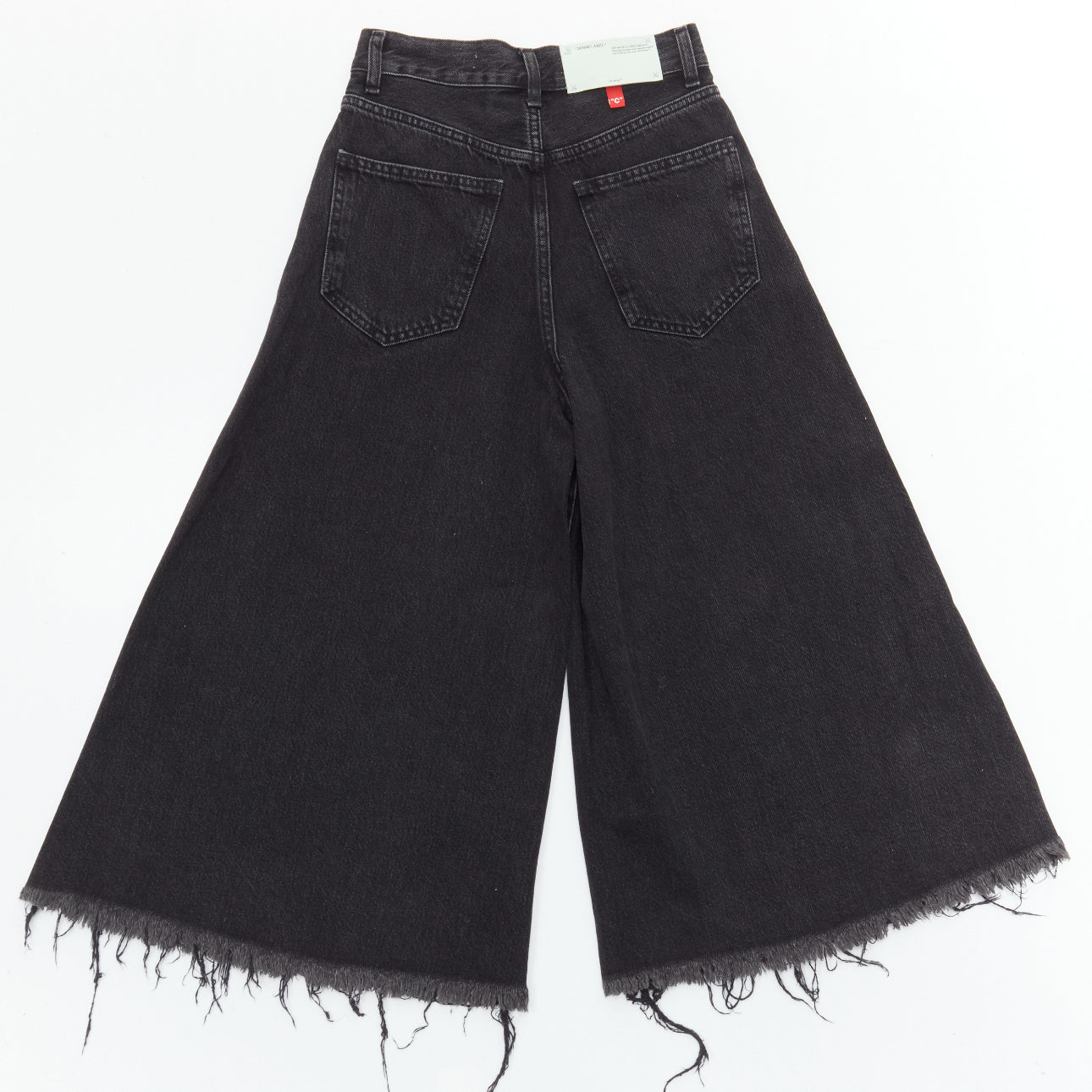 Off-white Denim Frayed Culotte Jeans - Image 6
