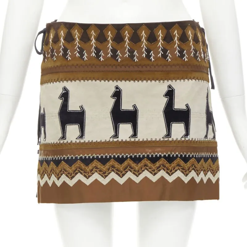 D&G Aztec Suede Skirt Brown Suede Very good - Inside View