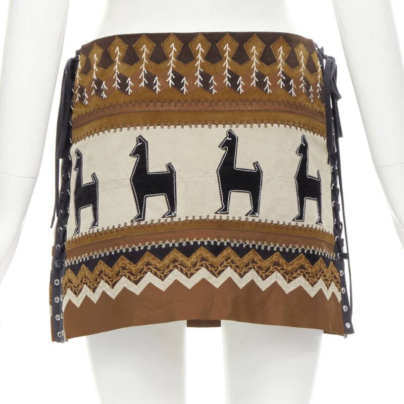 D&g Aztec Suede Skirt - Side view