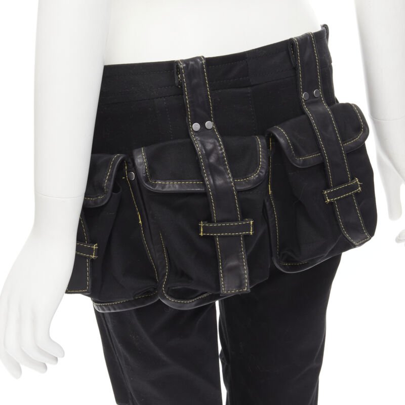 Dsquared2 Yellow Stitch Cargo Pants - Back view