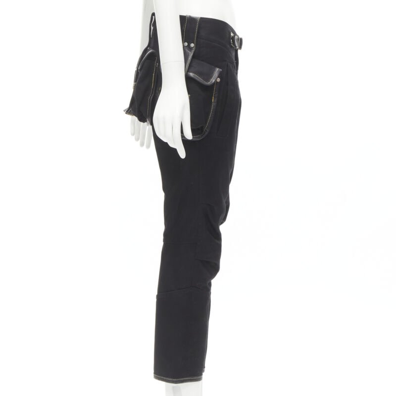 Dsquared2 Yellow Stitch Cargo Pants - Side view