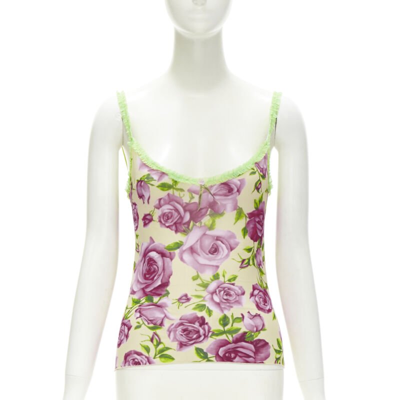 D&g Rose Ruffle Tank
