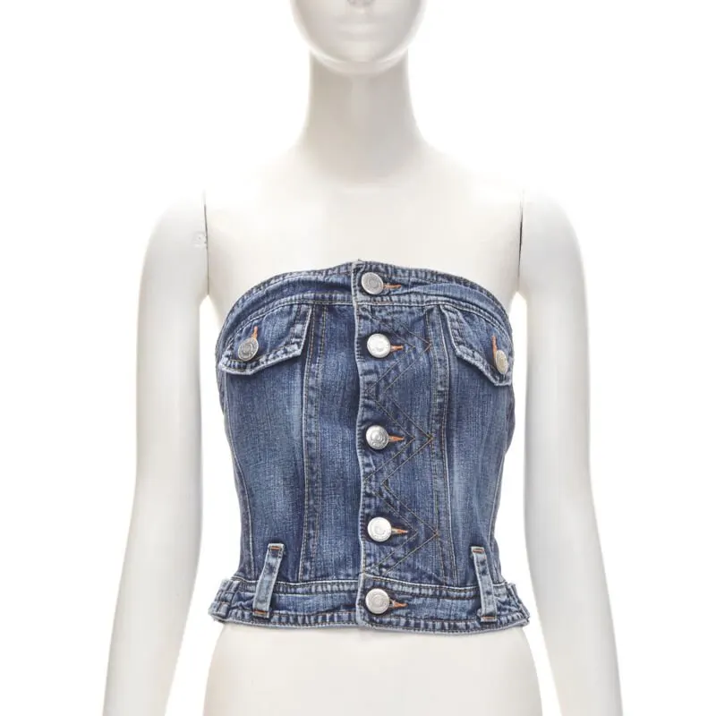 Dsquared2 Denim Corset Top Blue Never worn - Front View