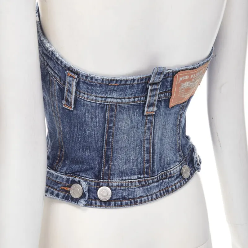 Dsquared2 Denim Corset Top Blue Never worn - Back View