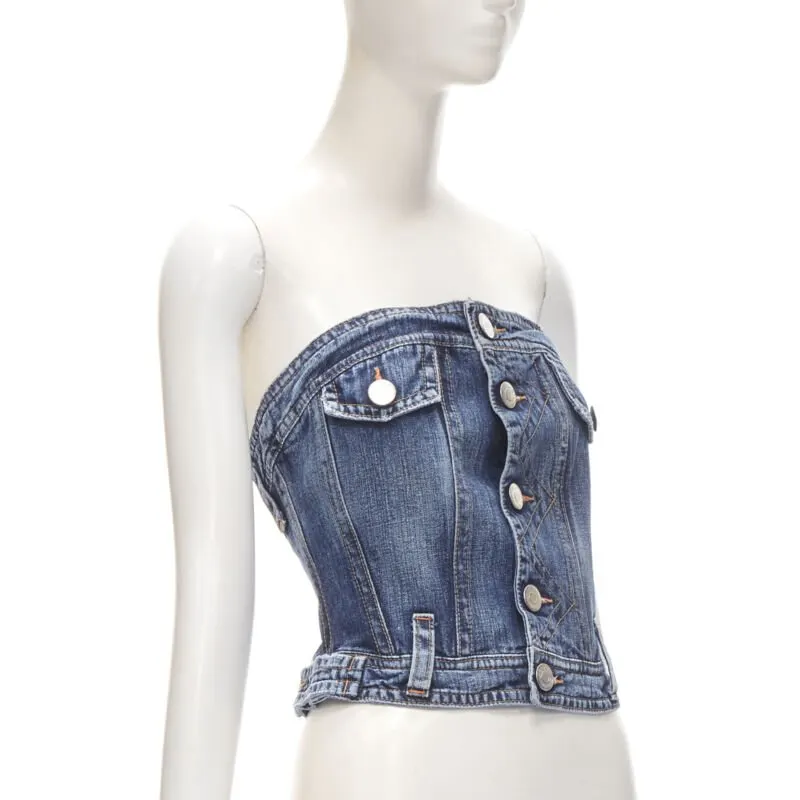 Dsquared2 Denim Corset Top Blue Never worn - Inside View