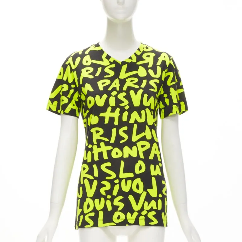 Louis Vuitton Graffiti Neon Tee Black Cotton Very good - Front View