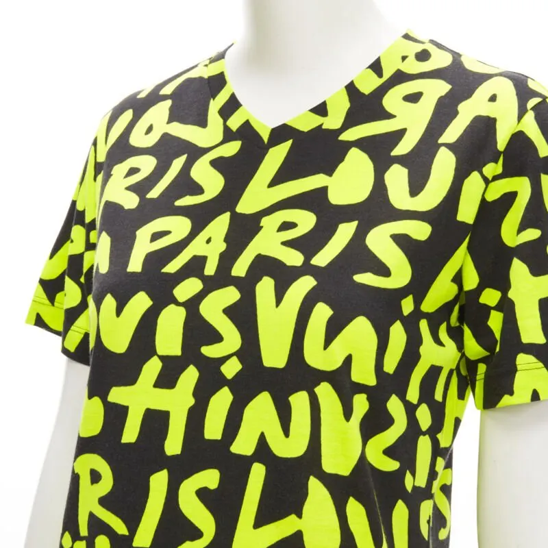Louis Vuitton Graffiti Neon Tee Black Cotton Very good - Back View