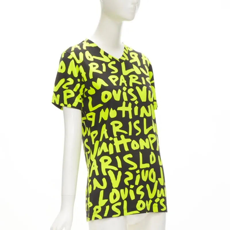 Louis Vuitton Graffiti Neon Tee Black Cotton Very good - Inside View