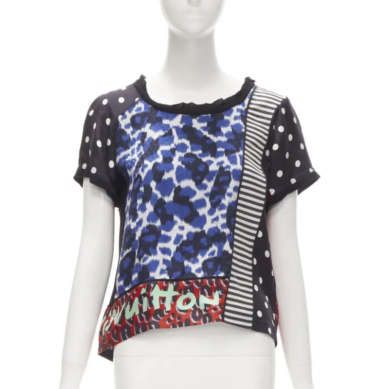 Louis Vuitton Graffiti Leopard Tee Black Silk Very good - Front View