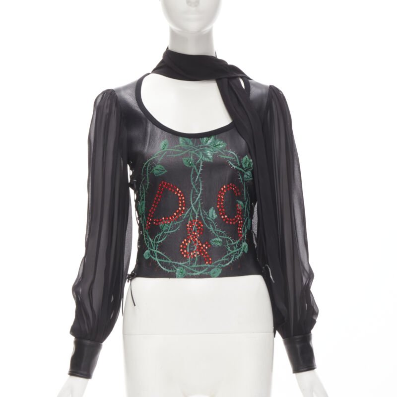 D&g Scaled Leather Blouse