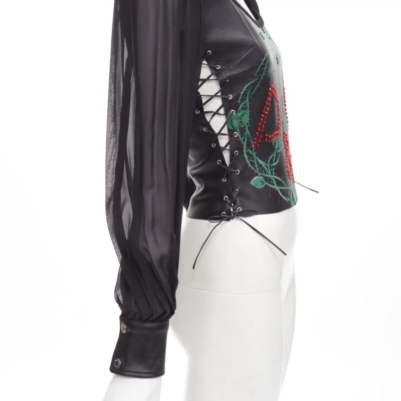 D&G Scaled Leather Blouse Black Leather Very good - Back View