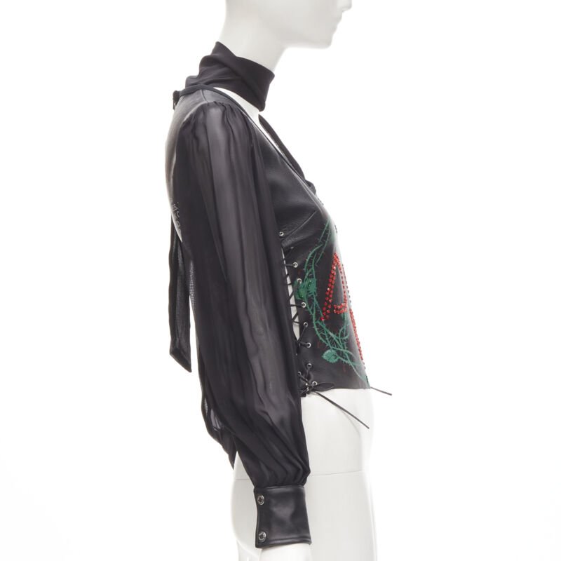 D&g Scaled Leather Blouse - 4