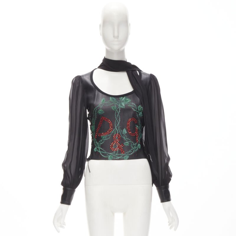 D&g Scaled Leather Blouse - Image 13