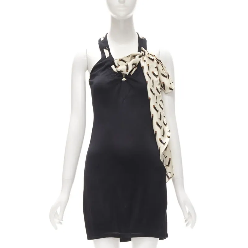 Gucci Boot Print Dress Black Viscose Very good - Front View