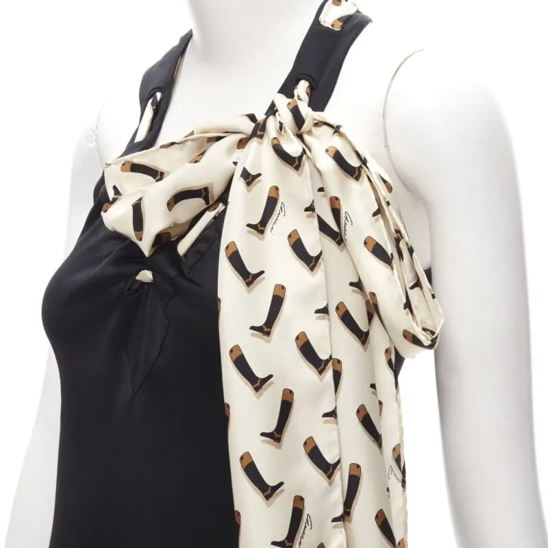 Gucci Boot Print Dress Black Viscose Very good - Back View