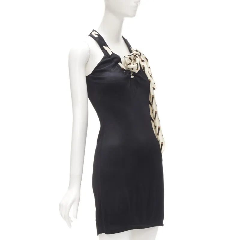 Gucci Boot Print Dress Black Viscose Very good - Inside View