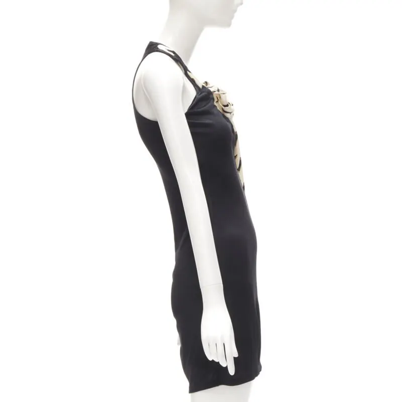 Gucci Boot Print Dress Black Viscose Very good - Model View