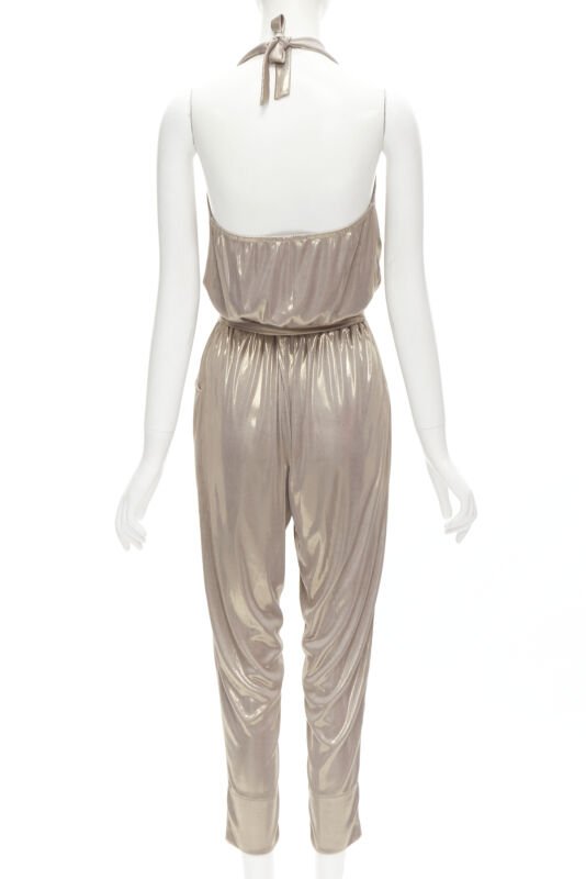 Diane Von Furstenberg Gold Halter Jumpsuit - Side view
