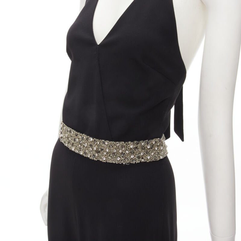 Alice & Olivia Crystal Halter Jumpsuit - Back view