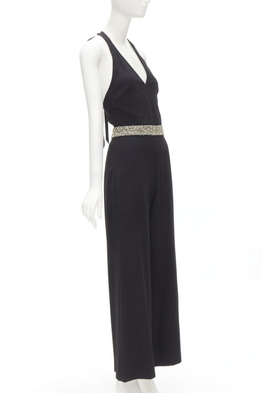 Alice & Olivia Crystal Halter Jumpsuit - Image 6