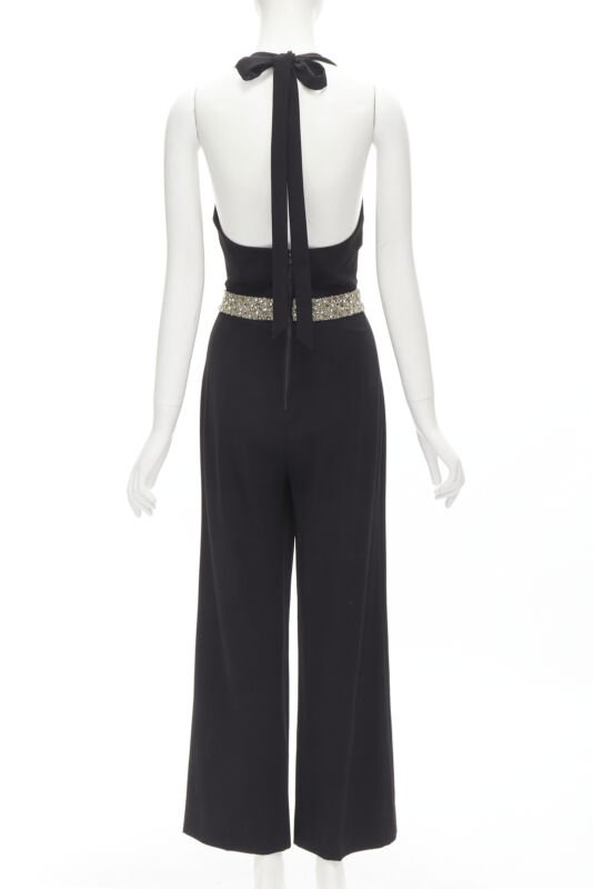Alice & Olivia Crystal Halter Jumpsuit - Side view
