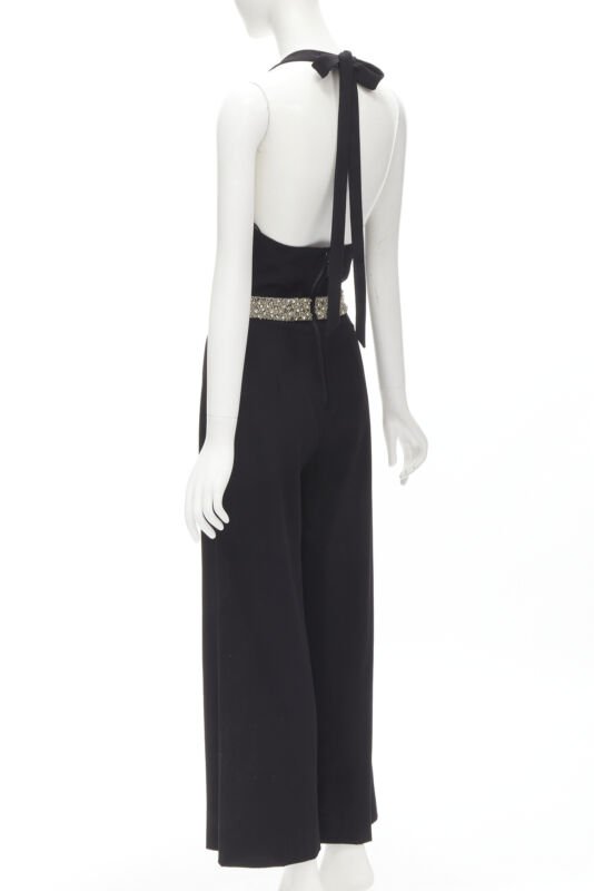 Alice & Olivia Crystal Halter Jumpsuit - Detail 1