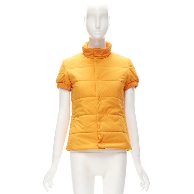 Y-3 By Yohji Yamamoto Orange Padded Puffer Top - Image 13