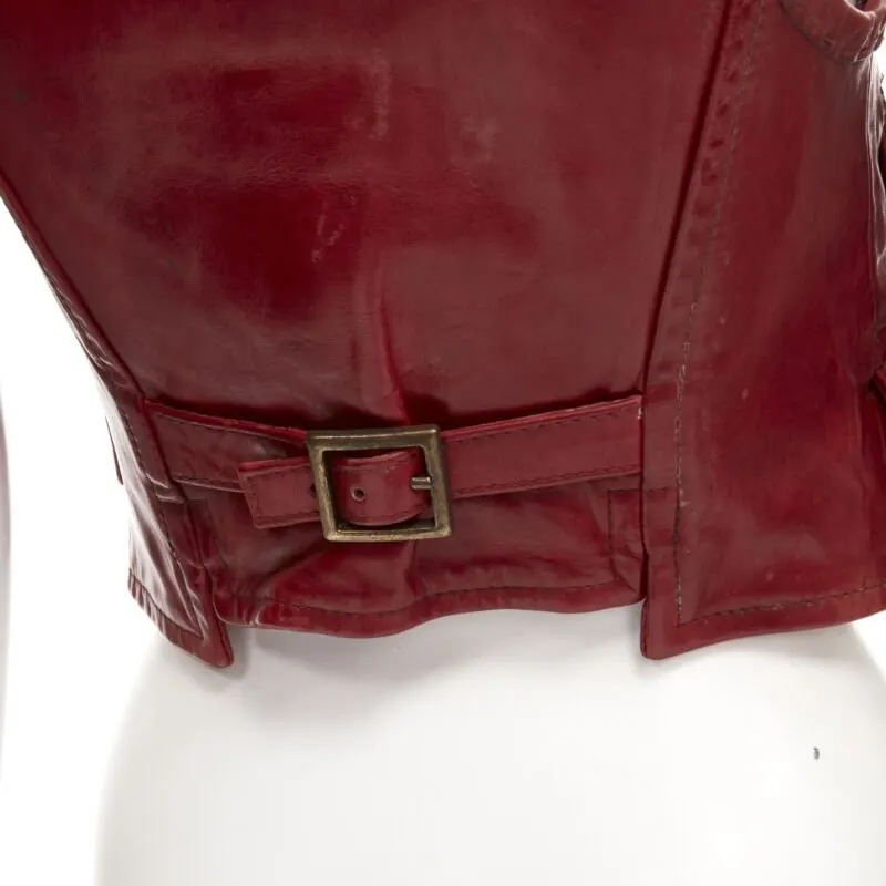Dsquared2 Cropped Hook Vest Red Leather Very good - Back View