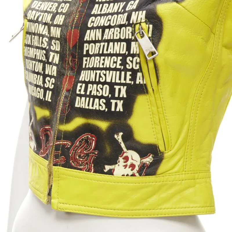 D&G Modern Beauty Biker Yellow Leather Never worn, with tag - Back View