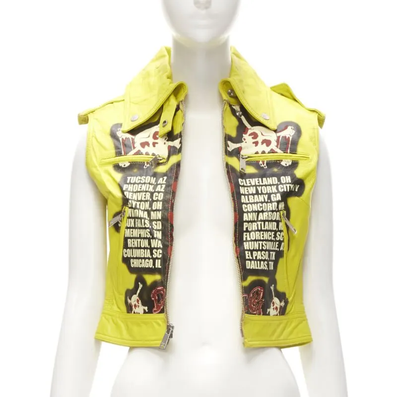 D&G Modern Beauty Biker Yellow Leather Never worn, with tag - Inside View